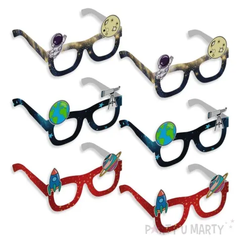 okulary party kosmiczne party papierowe 6 szt
