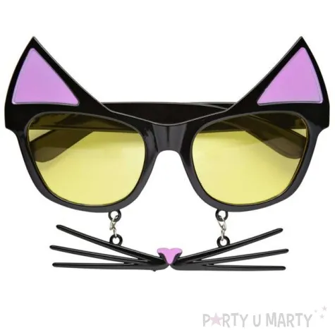 okulary party kot z wasem i uszami widmann