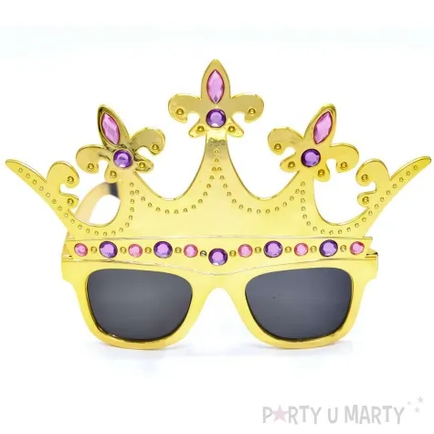 okulary party krolowa korona zloty tamipol