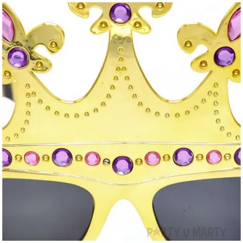 okulary party krolowa korona zloty tamipol