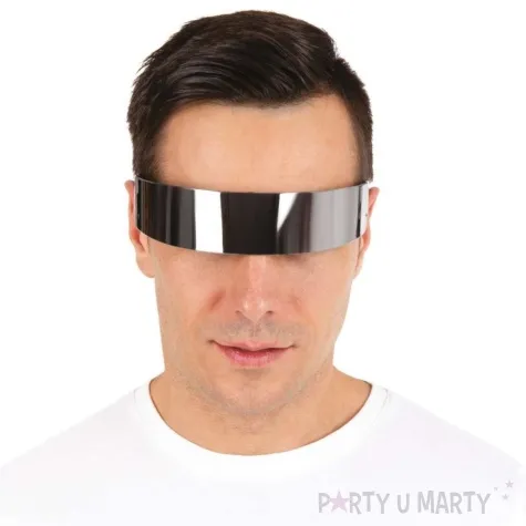 okulary party lustrzane srebrny ptitclown