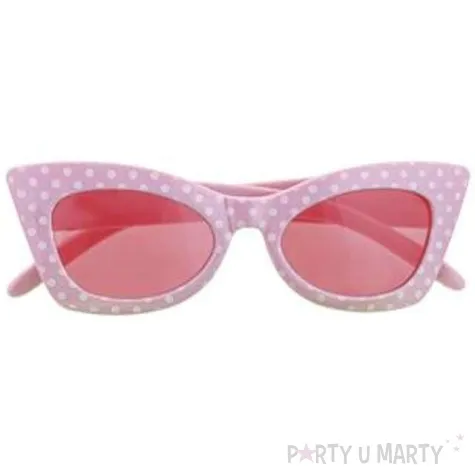 okulary party modne groszki rozowe funny fashion