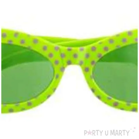 okulary party modne groszki zielone funny fashion