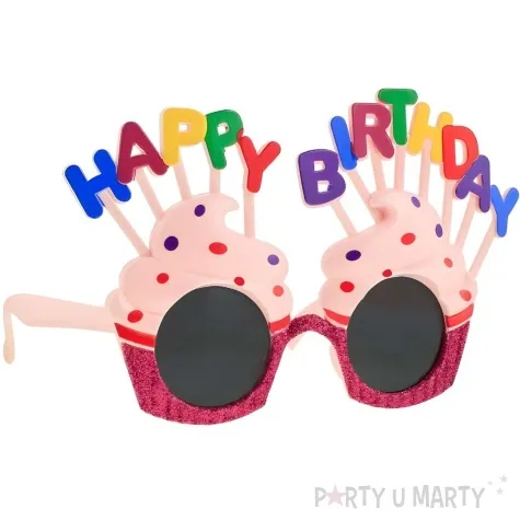 okulary party muffinki happy birthday godan