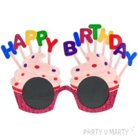 okulary party muffinki happy birthday godan