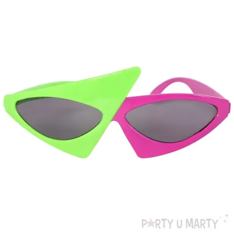 okulary party neonowe lata 80 zielono rozowy fyasa