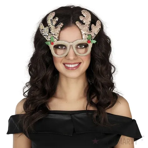 okulary party rogi renifera zloty guirca