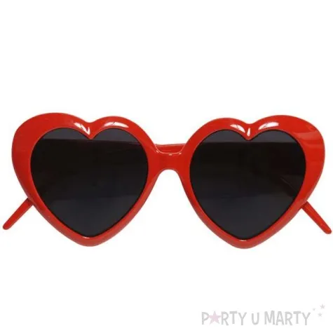 okulary party serca czerwone widmann