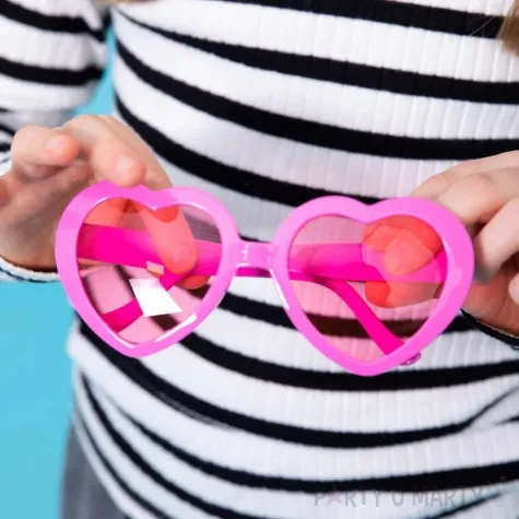 okulary party serca rozowy partypal