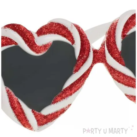 okulary party serduszka czerwony bialy godan