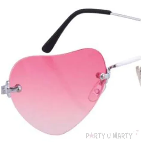 okulary party serduszka rozowe funny fashion