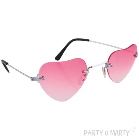 okulary party serduszka rozowe funny fashion