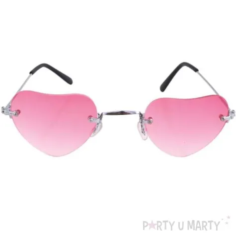 okulary party serduszka rozowe funny fashion