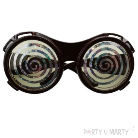 okulary party steampunk srebrno zlote funny fashion