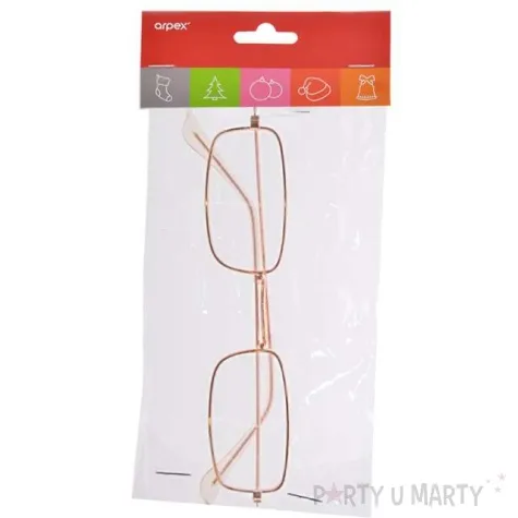 okulary party swiety mikolaj podluzne zlote arpex