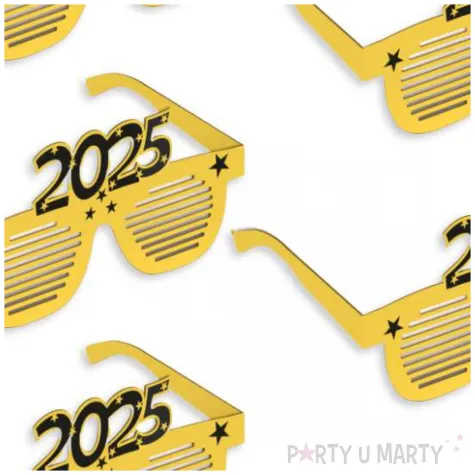 okulary party sylwester 2025 zloty 6 szt