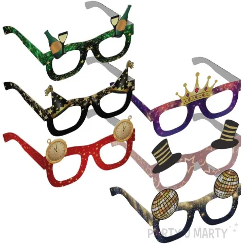 okulary party szampanski nowy rok mix 6 szt