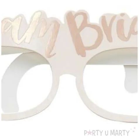 okulary party team bride papierowe biale godan 8 szt