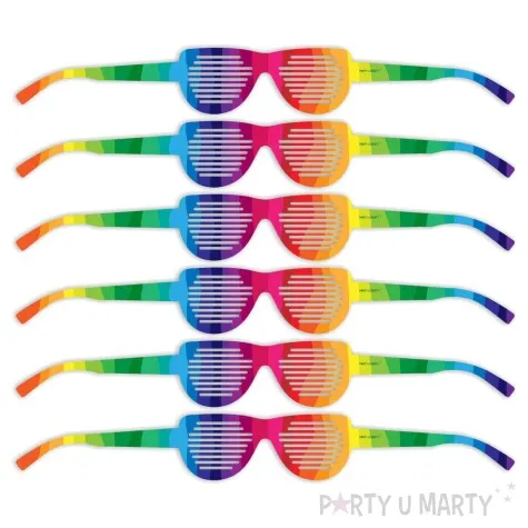 okulary party tecza papierowe 6 szt