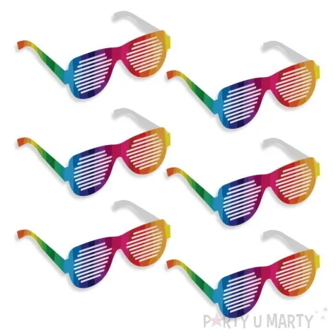 okulary party tecza papierowe 6 szt