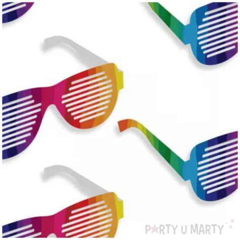 okulary party tecza papierowe 6 szt