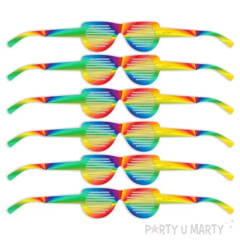 okulary party tecza pryzmat papierowe 6 szt