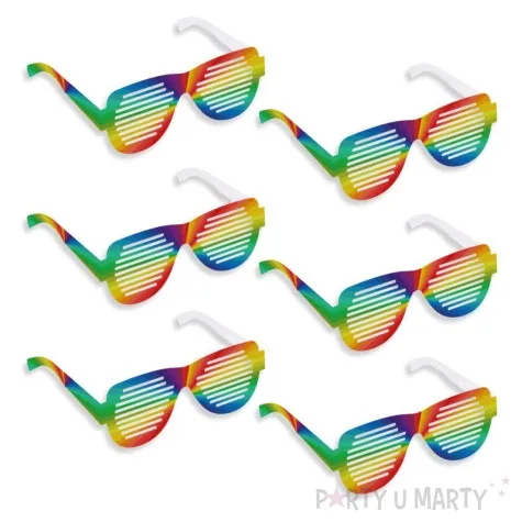 okulary party tecza pryzmat papierowe 6 szt