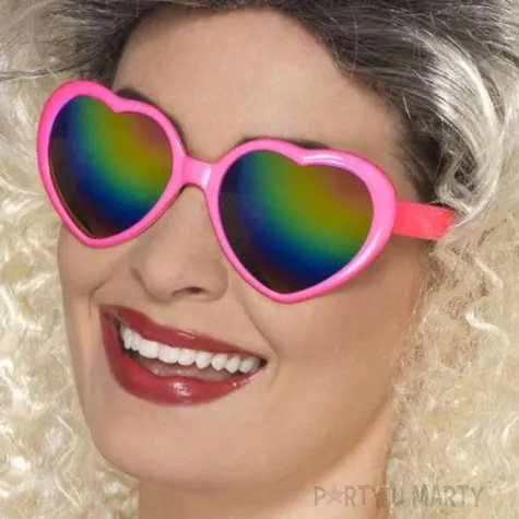 okulary party teczowe serca smiffys