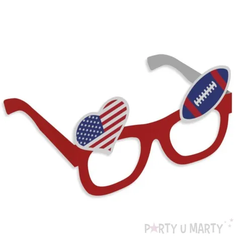 okulary party usa amerykanskie symbole papierowe mix 6 szt