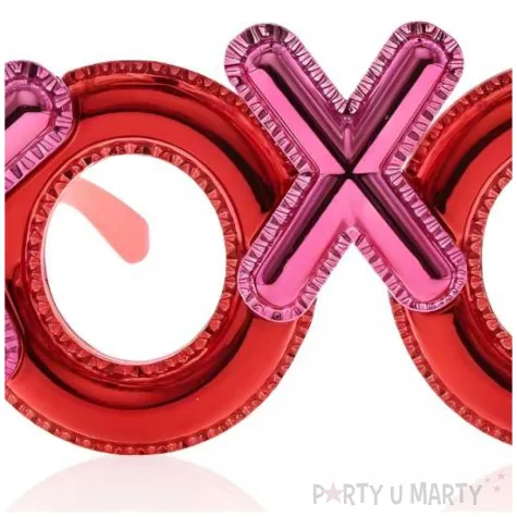 okulary party xoxo czerwony rozowy godan