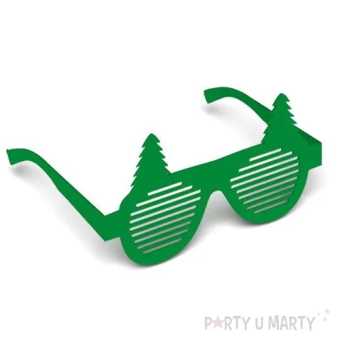 okulary party zimowe choinki papierowe 6 szt