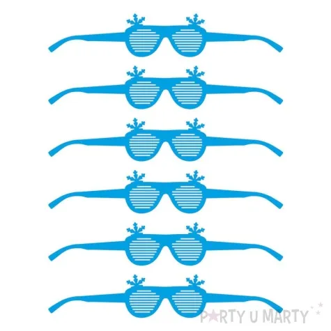 okulary party zimowe sniezynki papierowe 6 szt