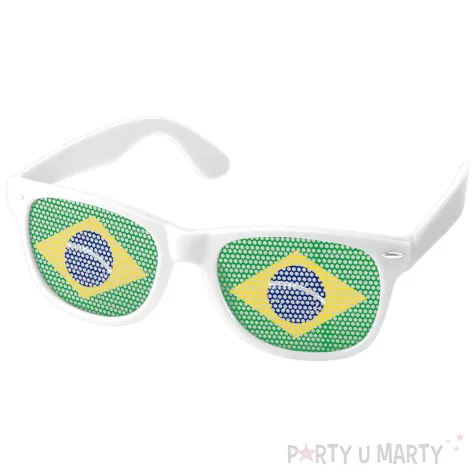 okulary plastikowe flaga brazylii na mundial mecz dzien jezykow do szkoly