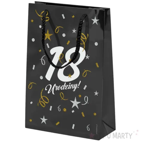 opakowanie na prezenty papierowa torba prezentowa 18 urodziny glamour osiemnastka 25x17x7