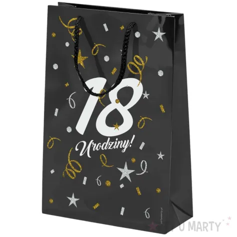 opakowanie na prezenty papierowa torba prezentowa 18 urodziny glamour osiemnastka 32x24x9
