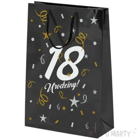 opakowanie na prezenty papierowa torba prezentowa 18 urodziny glamour osiemnastka 40x30x10