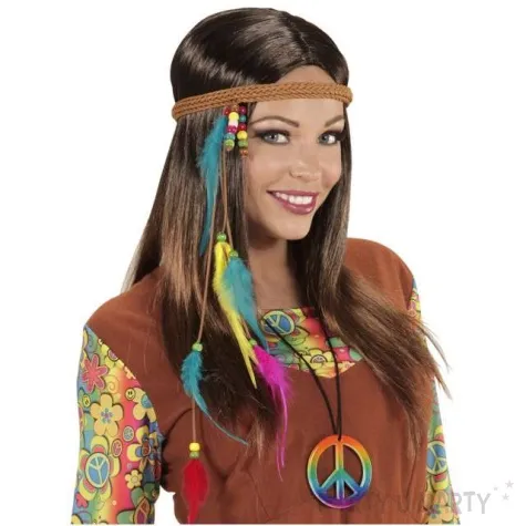 opaska elastyczna party indianka z piorami widmann