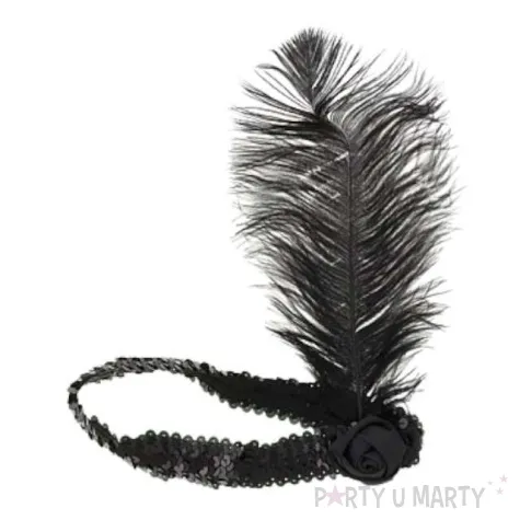 opaska elastyczna party retro czarna