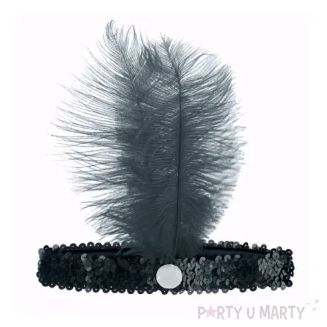 opaska elastyczna party retro kabaret czarna