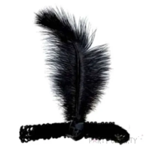 opaska elastyczna retro lata 20 czarna kraszek