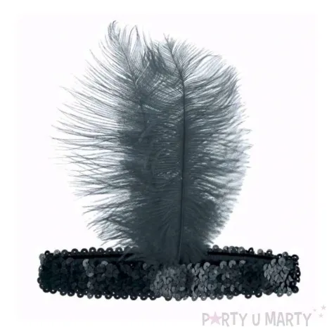 opaska elastyczna retro lata 20 czarna partytino