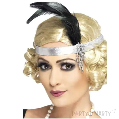 opaska elastyczna retro lata 20 czarna smiffys