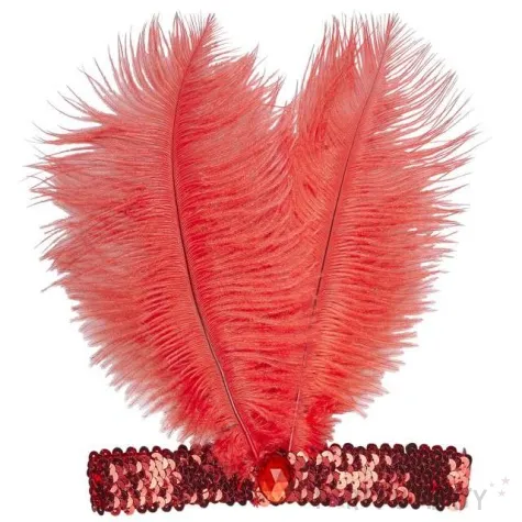 opaska elastyczna retro lata 20 czerwona widmann