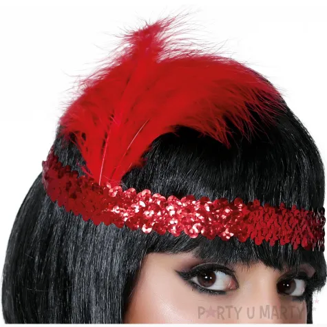 opaska elastyczna retro lata 20 czerwony guirca