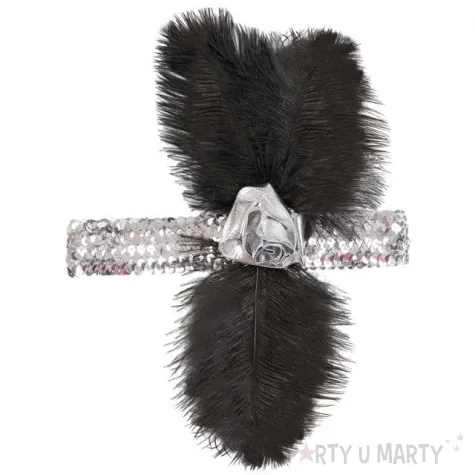 opaska elastyczna retro lata 20 srebrna widmann