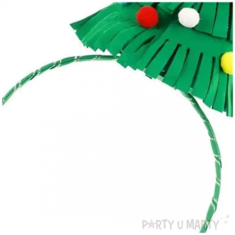opaska na glowe choinka dodatek do stroju na boze narodzenie swieta zielona 13 x 24 cm