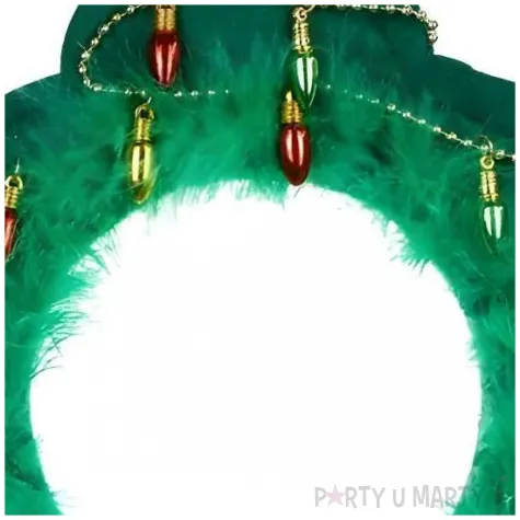 opaska na glowe choinka dodatek do stroju na boze narodzenie swieta zielona 18 5x24cm