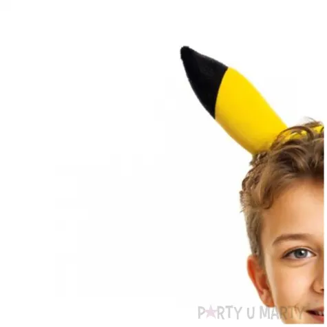 opaska na glowe dla dzieci pikachu z uszami zolta