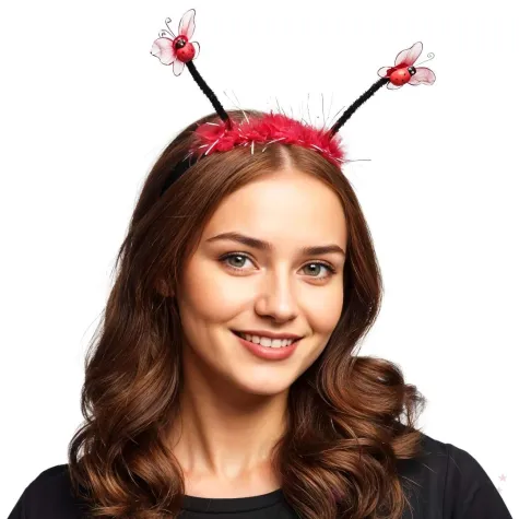 opaska na glowe dodatek do stroju na karnawal biedronka czulki