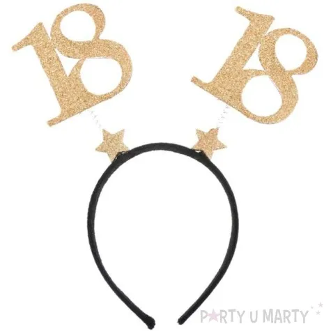 opaska party 18 urodziny czarno zlote santex